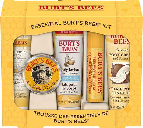 Burt's Bees Timeless Minis Kit Lip Balm Foot Cream Body Lotion Cleansing Cream Ointment Hand Salve