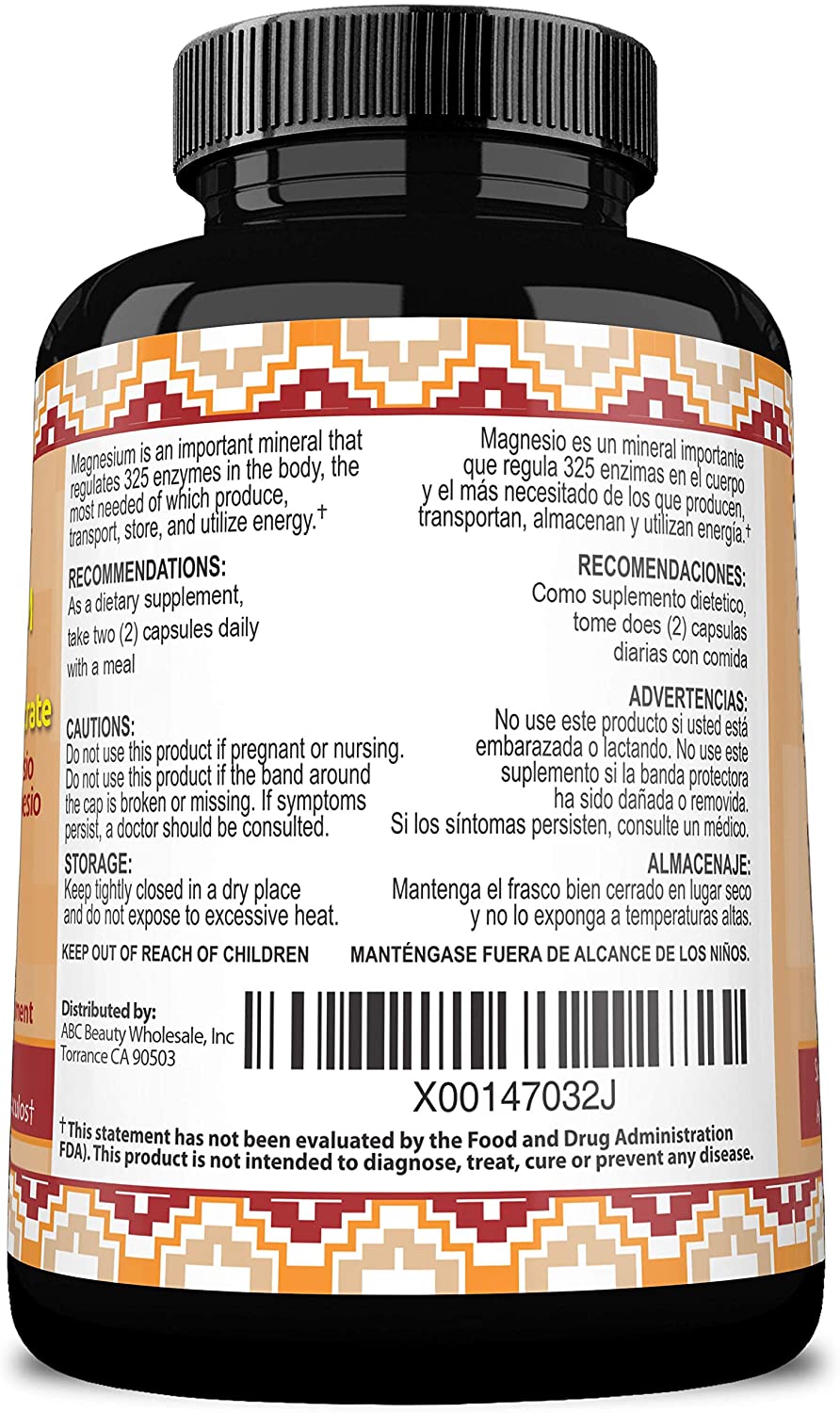NaturalisimoLife Magnesium Chloride with Magnesium Citrate 1,400mg Per Serving, 100 Capsules
