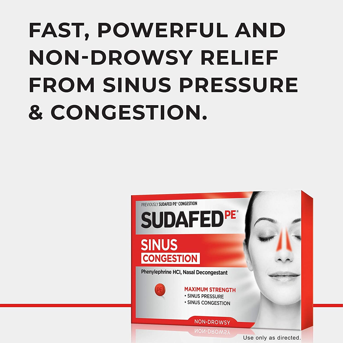 Sudafed PE Sinus Congestion Maximum Strength Nasal Decongestant 10mg, 36 Tablets