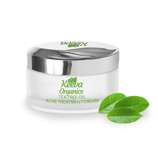 Keeva Organics Tea Tree Oil Acne Treatment Cream With Essential Oils, 1 oz.