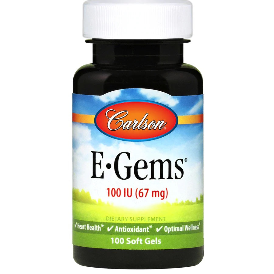 Carlson Vitamin E E-Gems 100 IU 100 Soft Gels Heart Health & Optimal Wellness