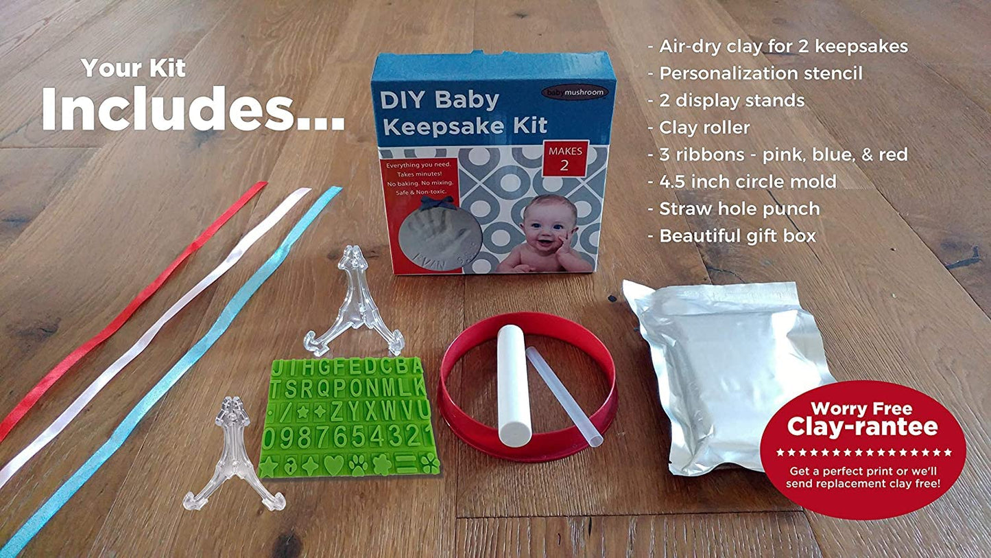 Baby Handprint Footprint Keepsake Ornament Kit (Makes 2)