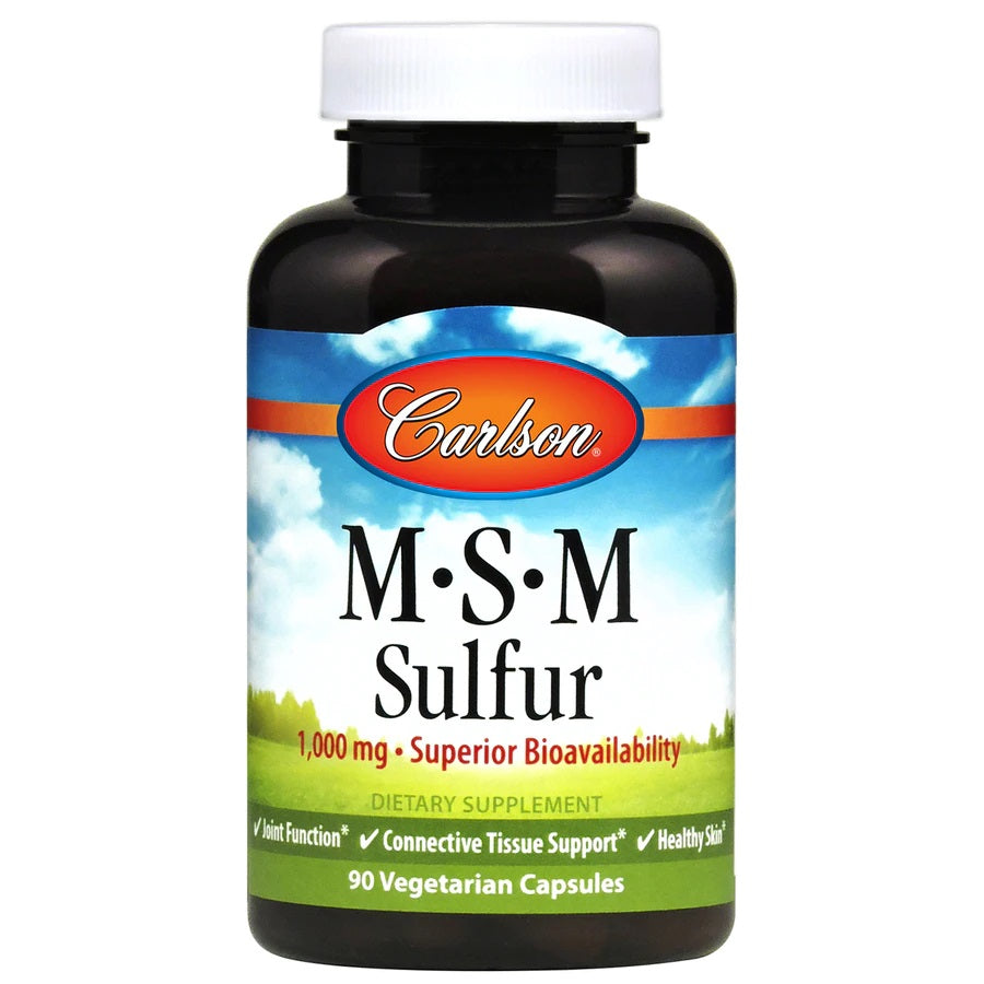 Carlson MSM Sulfur, 1000 mg for Superior Bioavailability, 90 Vegetarian Capsules