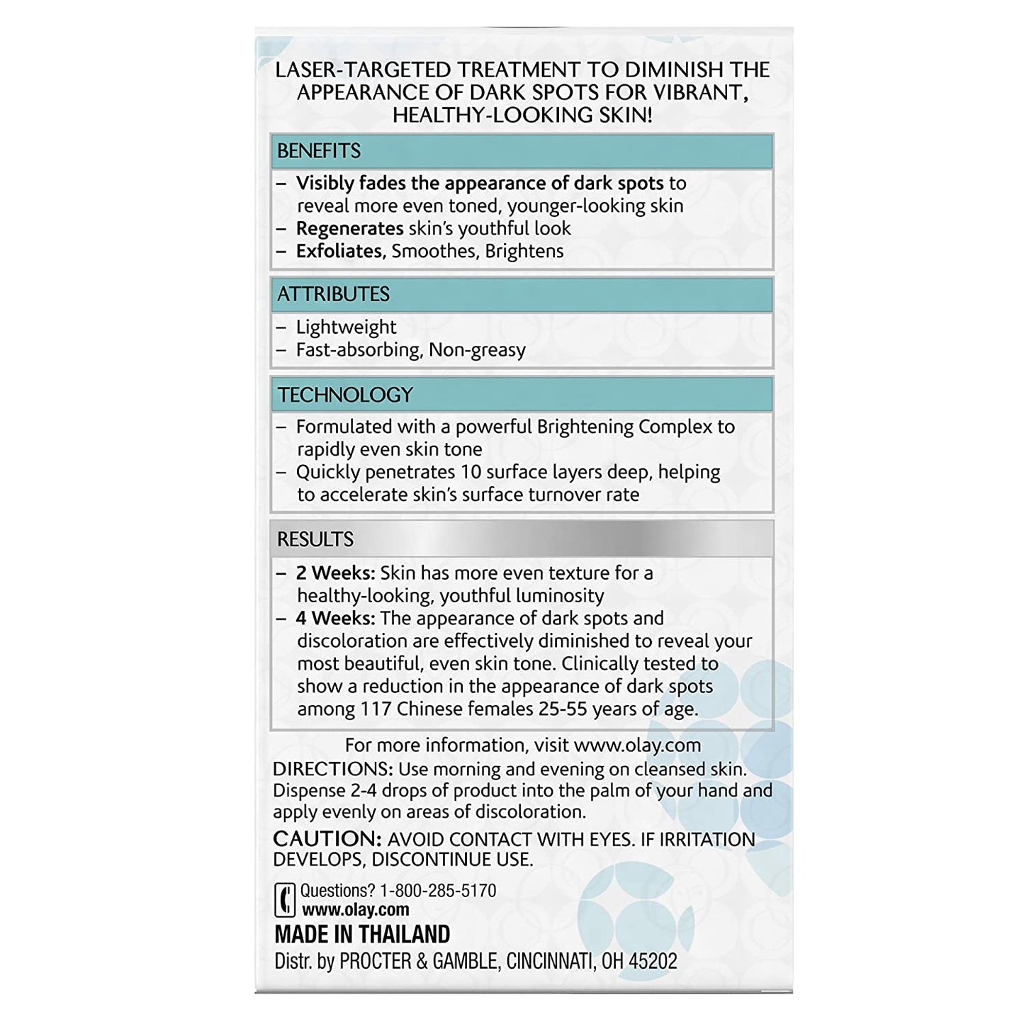 Olay Regenerist Luminous Tone Perfecting Treatment, 40 ml PACKAGING MAY VARY