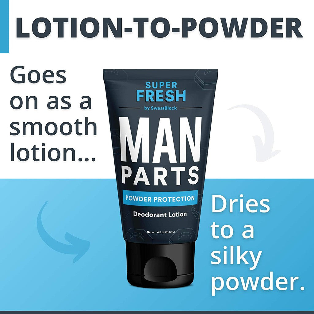 SweatBlock Super Fresh Ball Deodorant Lotion, Powder Protection, 4 fl.oz / 118ml PACKAGING MAY VARY