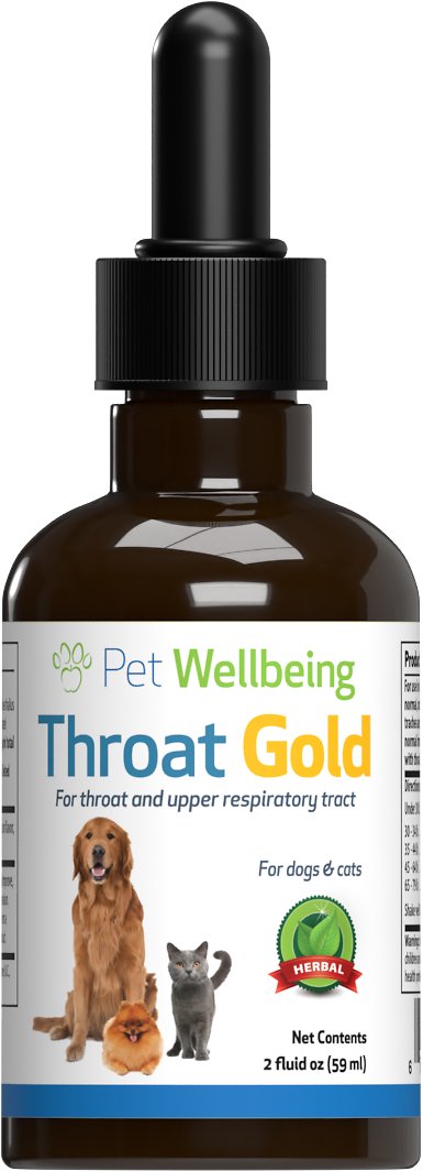Pet Wellbeing Throat Gold for Dogs & Cats for Upper Respiratory Tract & Throat, 2 fl.oz / 59ml