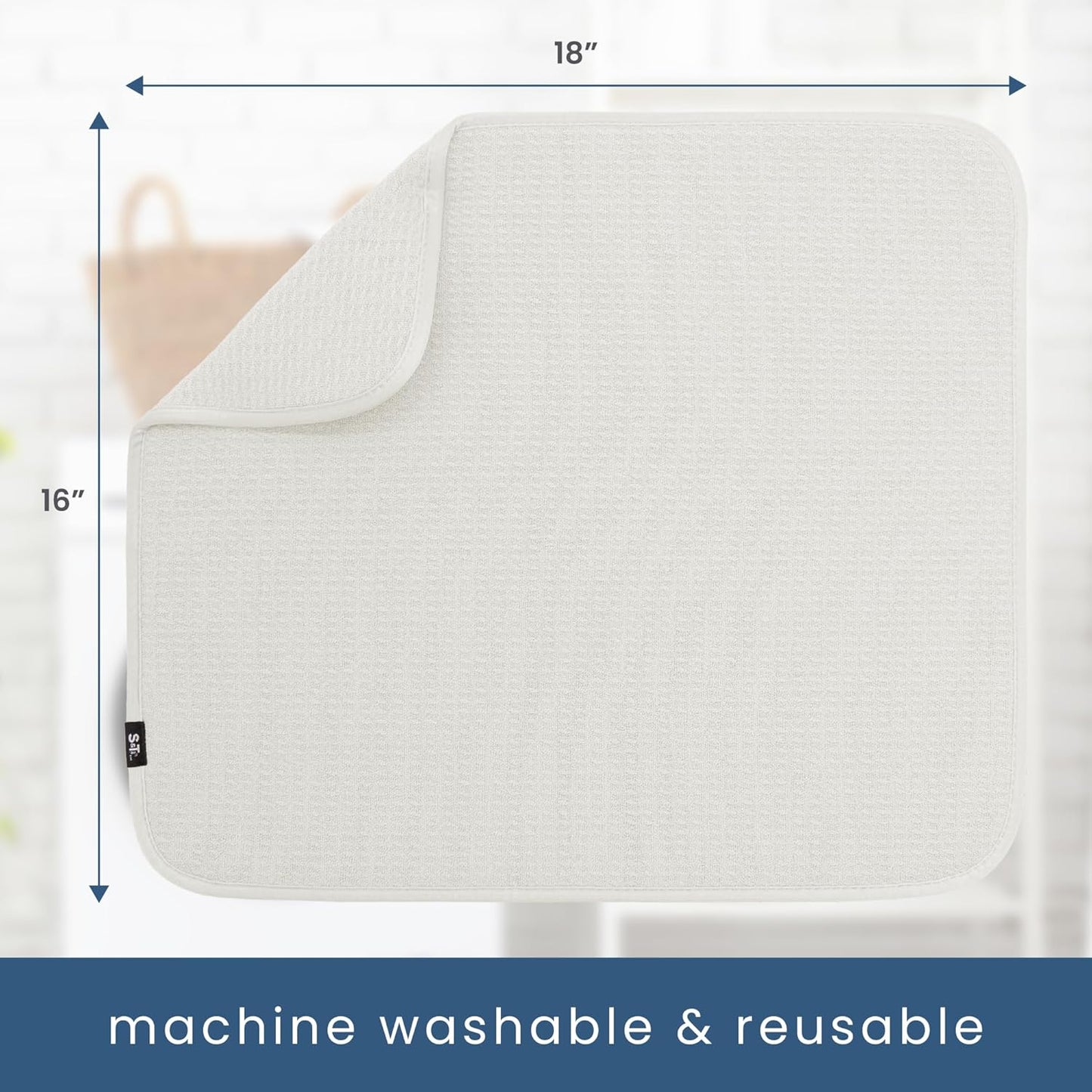 S&T INC. Microfiber Dish Drying Mat, 16 X 18 Inches - Cream