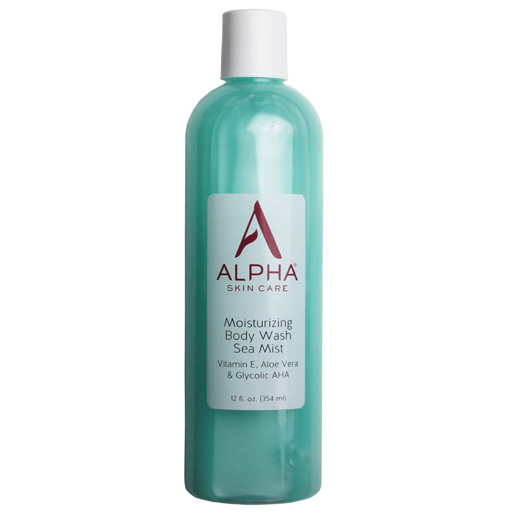 Alpha Skin Care Moisturizing Body Wash Sea Mist with Vitamin E, Aloe Vera & Glycolic AHA, 12 fl.oz / 354ml