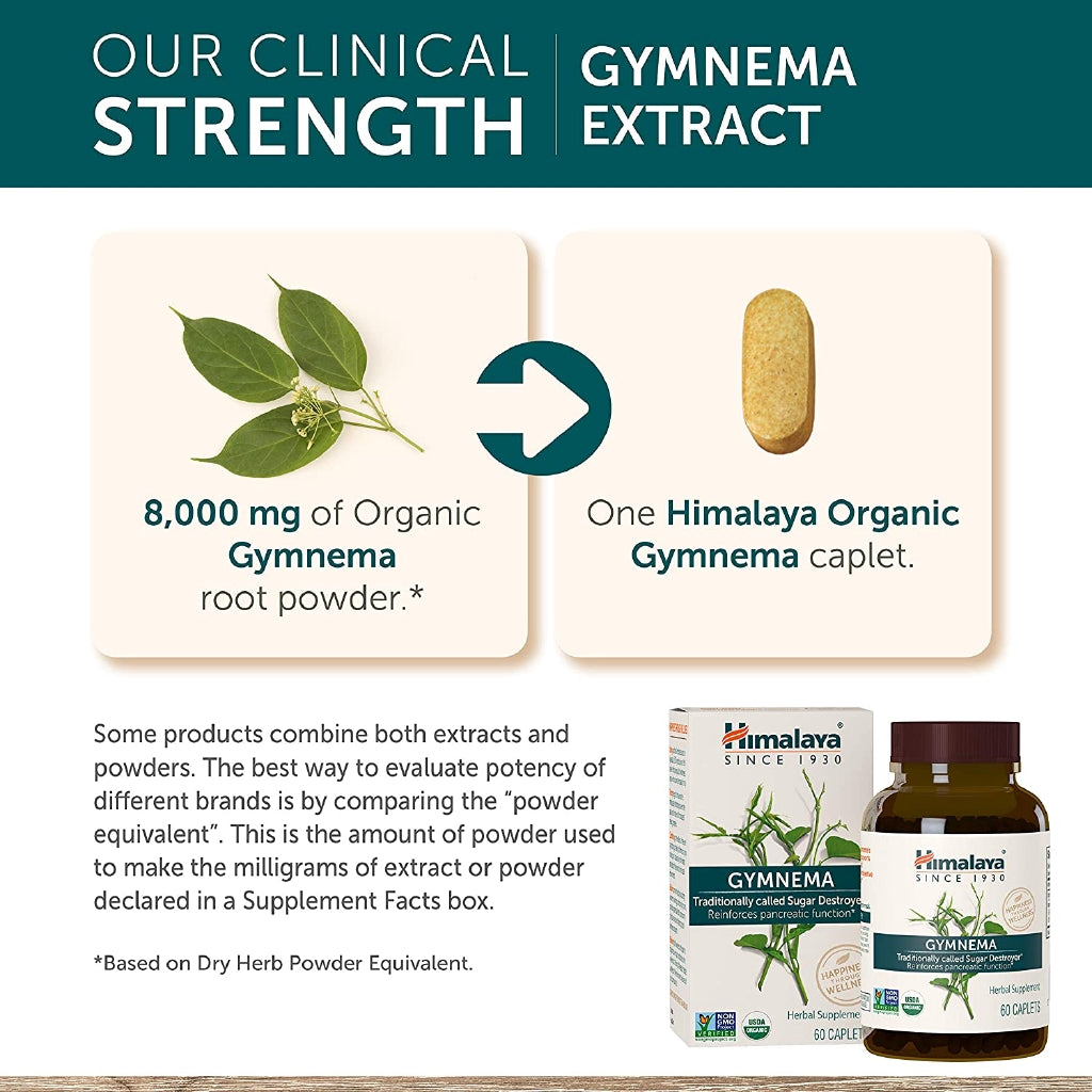 Himalaya Organic Gymnema Sylvestre for Blood Sugar Support, 60 Caplets