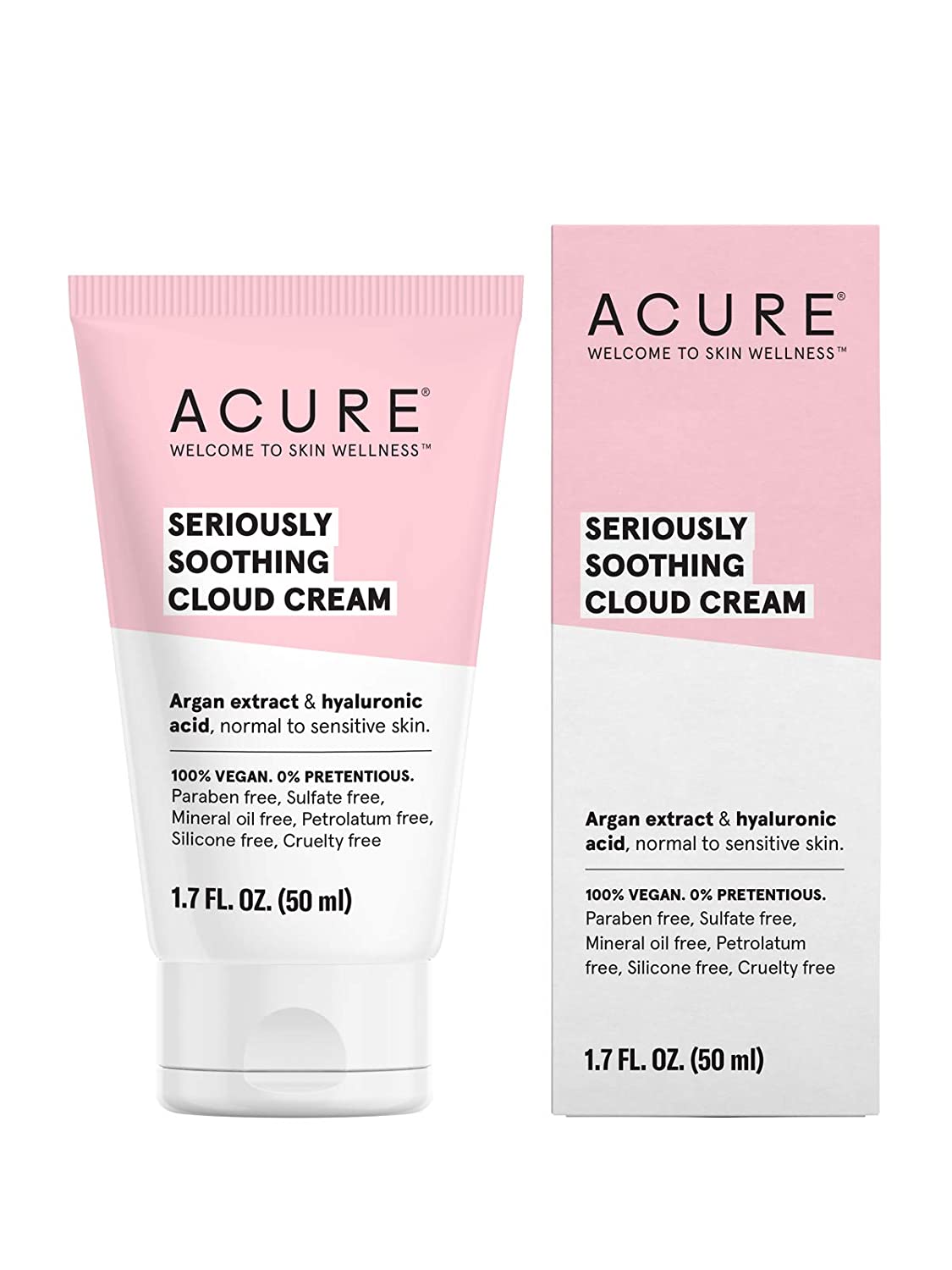 ACURE Seriously Soothing Cloud Cream with Argan Oil & Hyaluronic Acid, 1.7 fl.oz / 50ml
