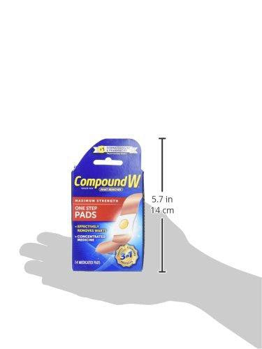 Compound W One Step Pads Wart remover (14 Medicated Pads) PACKAGING MAY VARY