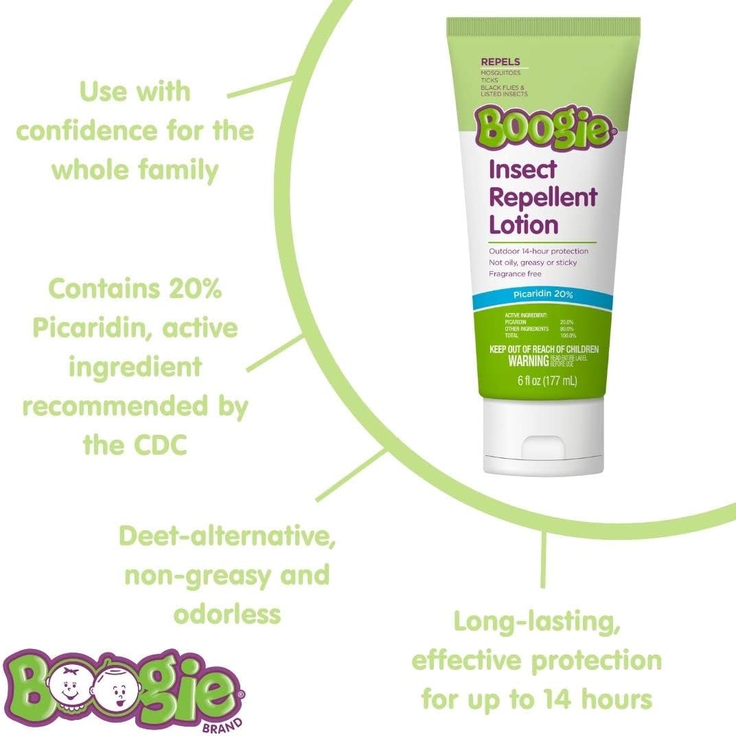 Boogie Insect Repellent Lotion Not Oily, Greasy Or Sticky 14hr Protection, 6 fl oz / 177 mL