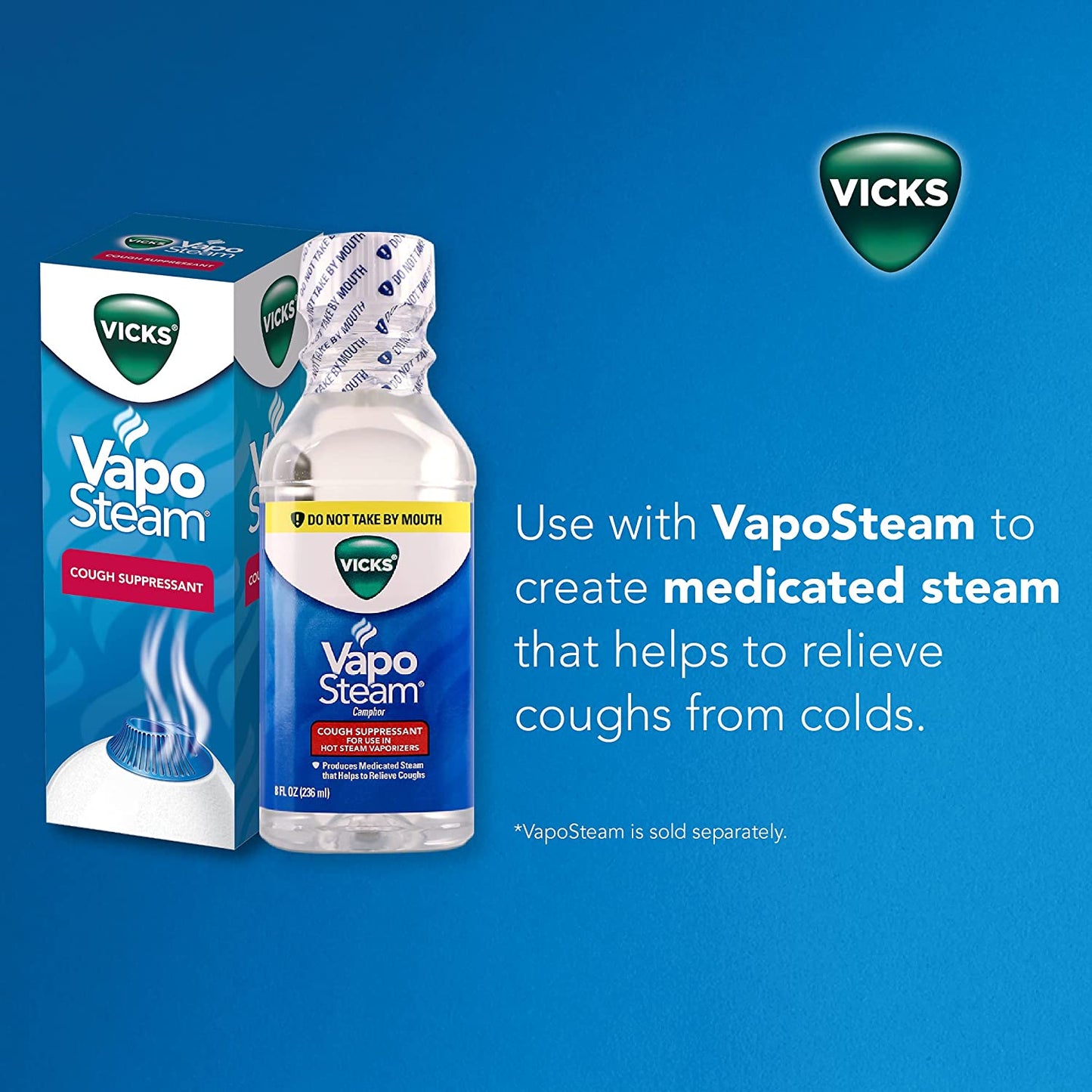 Vicks Warm Mist Humidifier Medium to Large Rooms 1.0 Gallon Capacity V745WB 120V