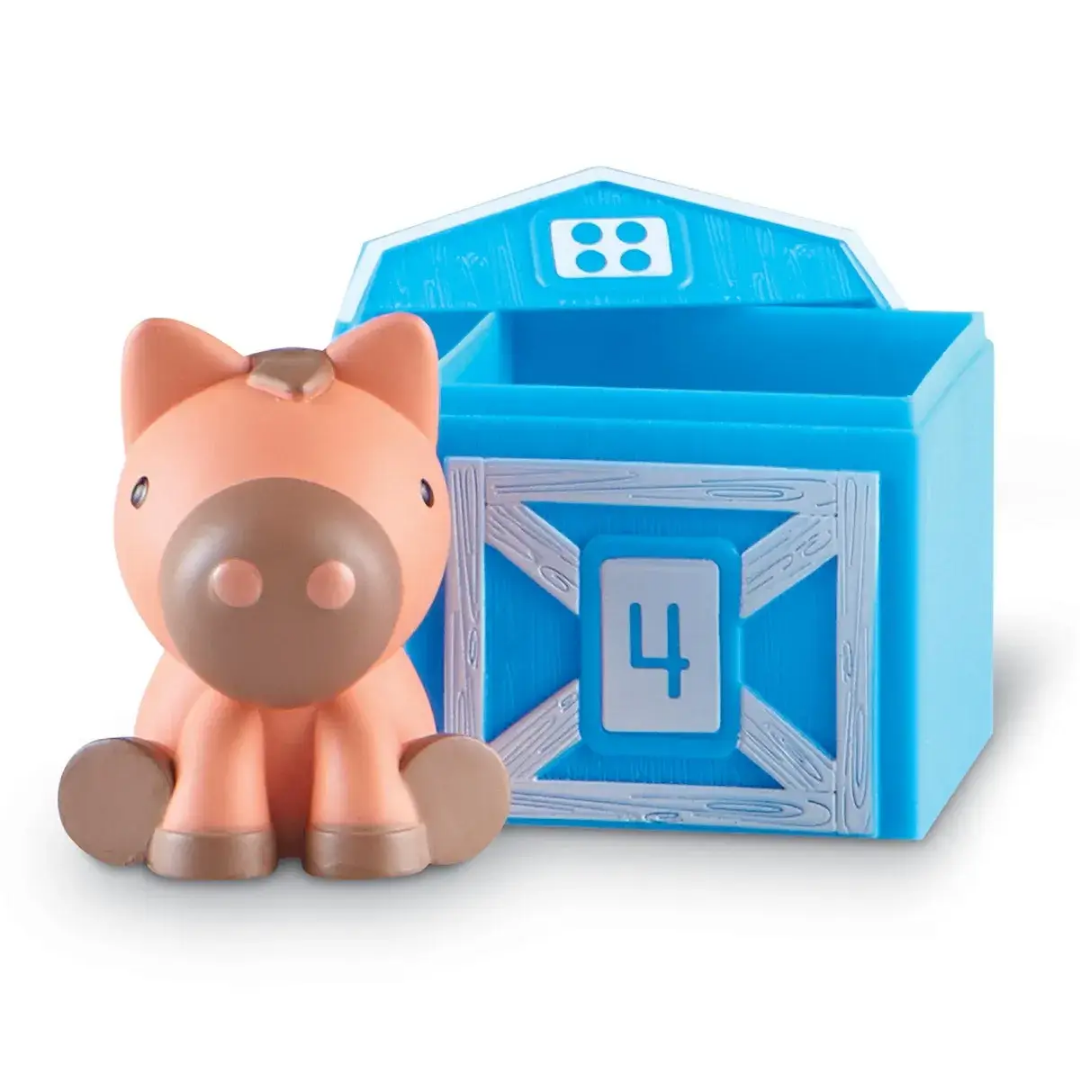 Learning Resources Peekaboo Learning Farm 18+ (5 Two Piece Barns, 5 Farm Animals)