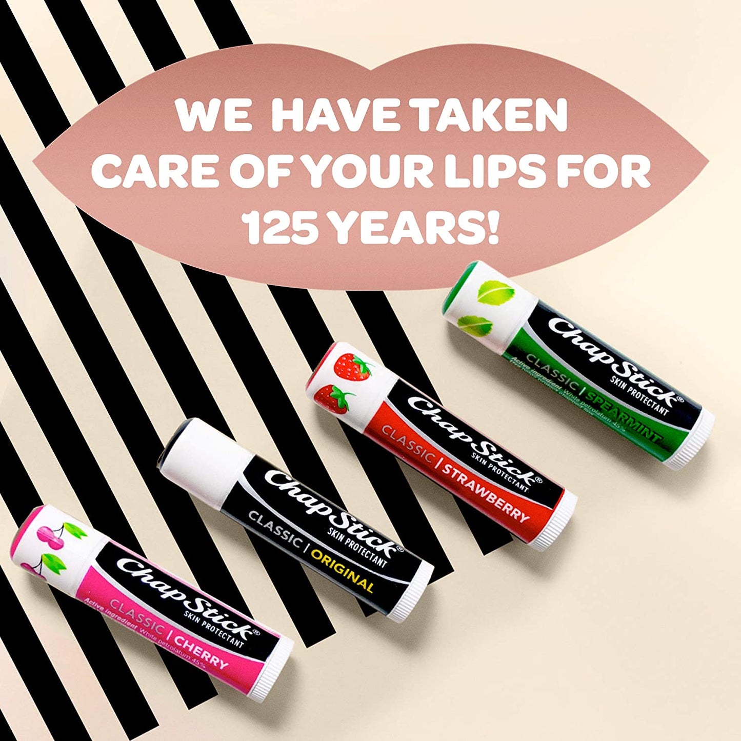 Chapstick Cake Batter Flavor, Flavored Lip Balm Set, Limited Edition, Pack of 3 Lip Balm Tubes, 0.15 each