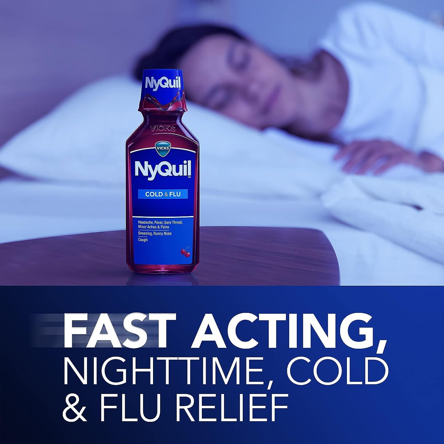 Vicks NyQuil Cough Nighttime Relief,Cherry Flavor, 12 fl oz