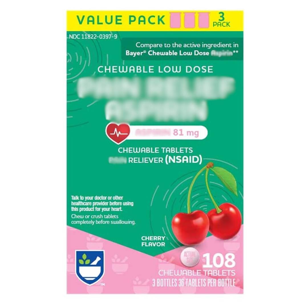 Rite Aid Chewable Low Dose Relief, 108 Chewable Tablets