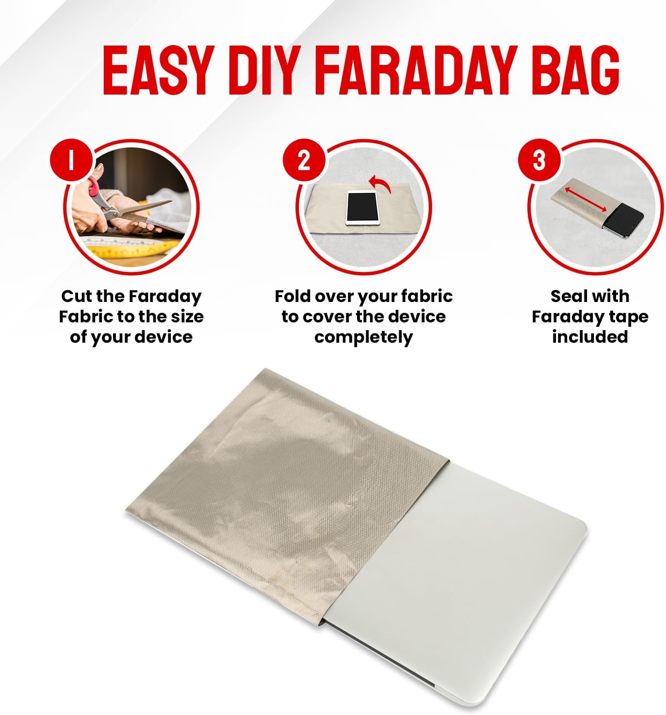 Atmosure Faraday Fabric 5G & EMP Shield for Home (44 Inch x 36 Inch)