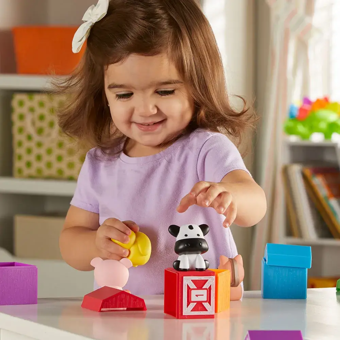 Learning Resources Peekaboo Learning Farm 18+ (5 Two Piece Barns, 5 Farm Animals)