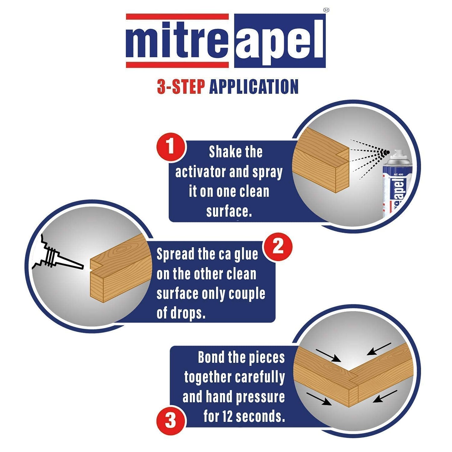 Mitreapel Instant Adhesive Activator AC100 - 100ml / 3.3oz