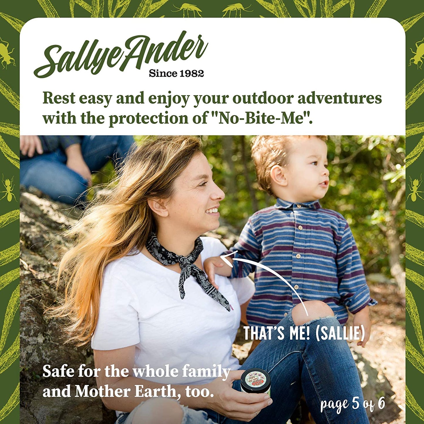 Sallyeander No-Bite-Me Bug Repellent and After-Bite Cream, 2 fl.oz / 5.6g