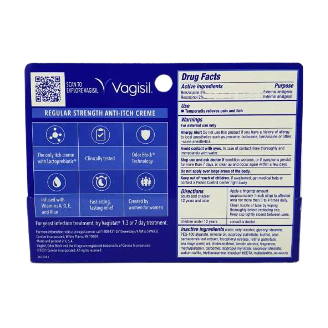 Vagisil Regular Strength  Anti-Itch V.ginal Cream, 1 Ounce (28 g)