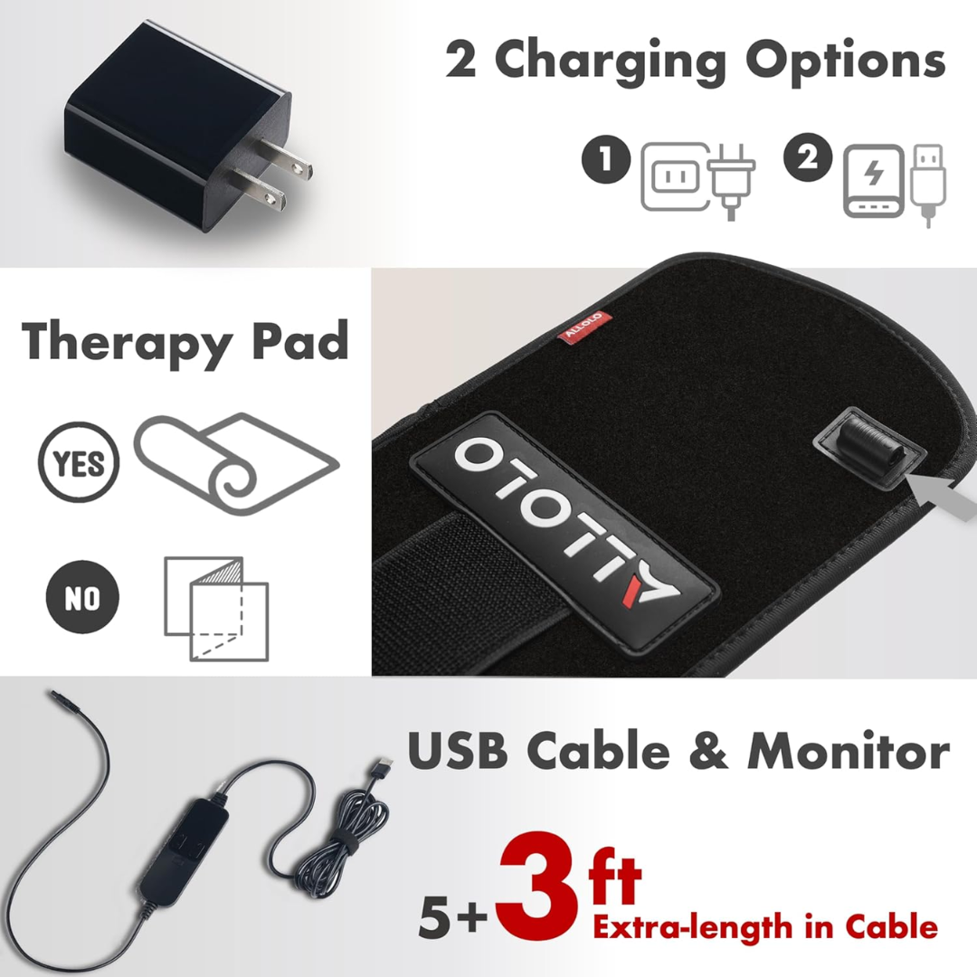 Allolo Red & Infrared Light Therapy Pad, 70 LEDs