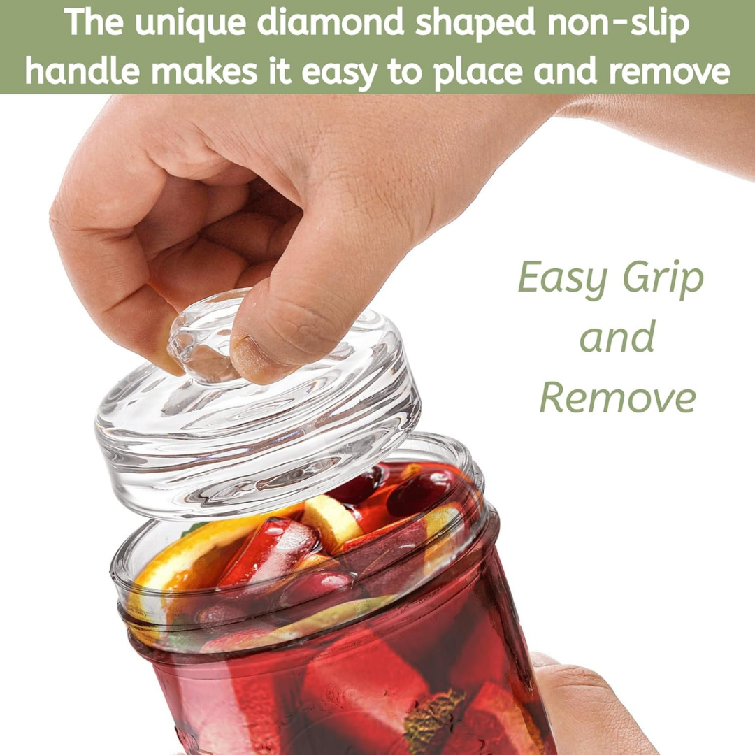 YOUEON Fermentation Glass Weights with Easy-Grip Handles for Wide-Mouth Mason Jars, 9 Pack