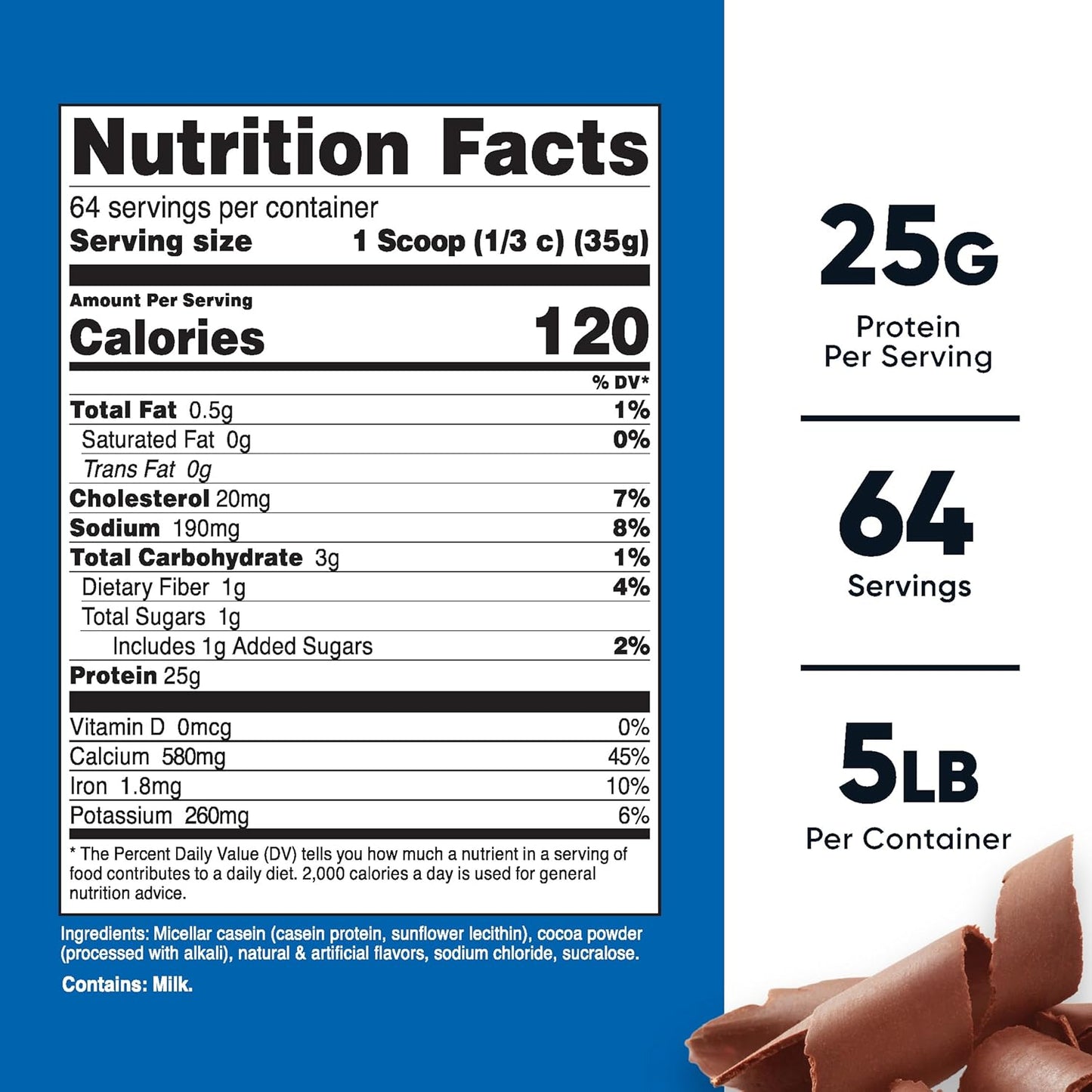 Nutricost Casein Protein Powder Chocolate 5lb / 2268g