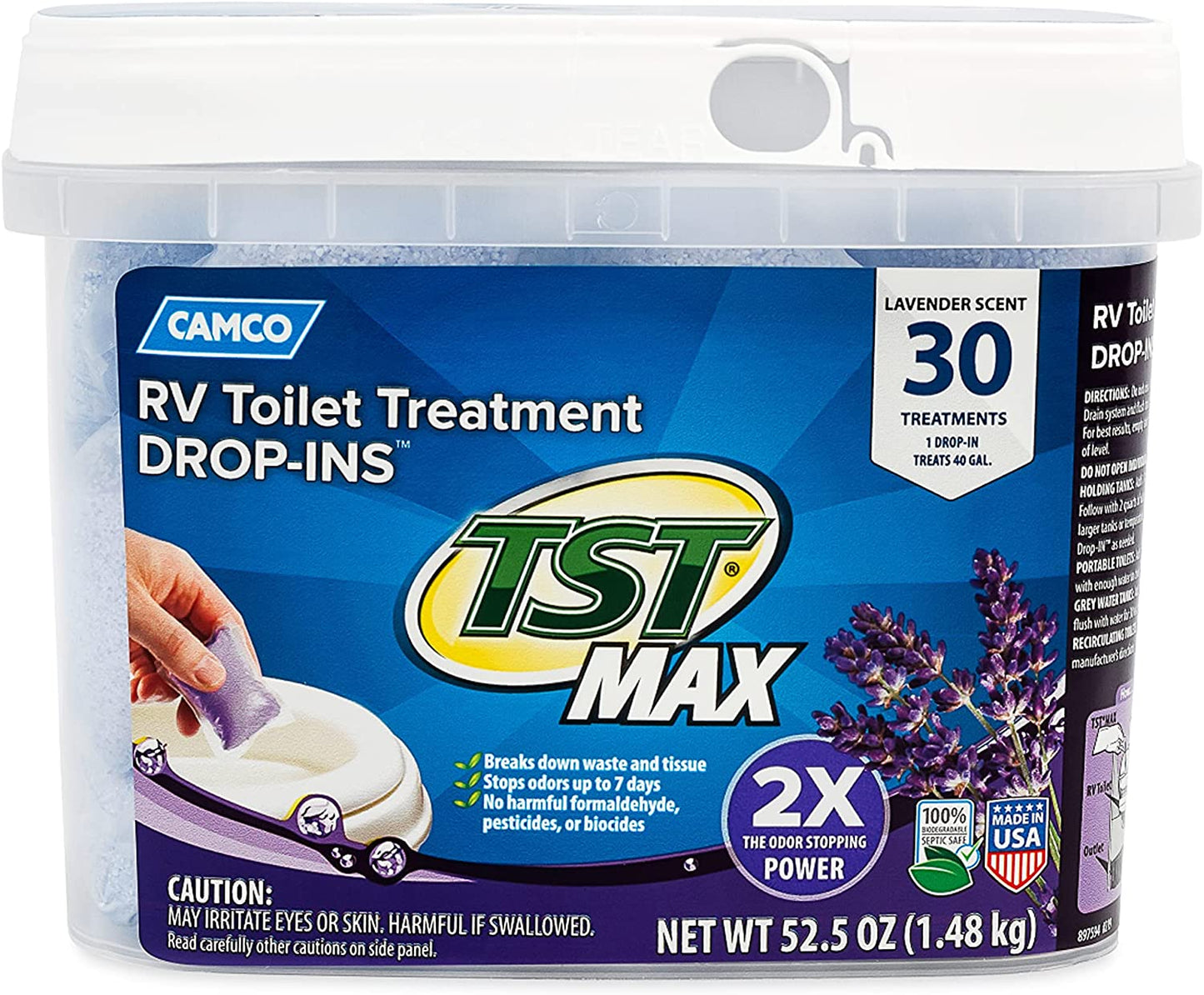 Camco TST Max RV Toilet Treatment Drop-INs 30 Treatment - 1.48kg / 52.5 oz
