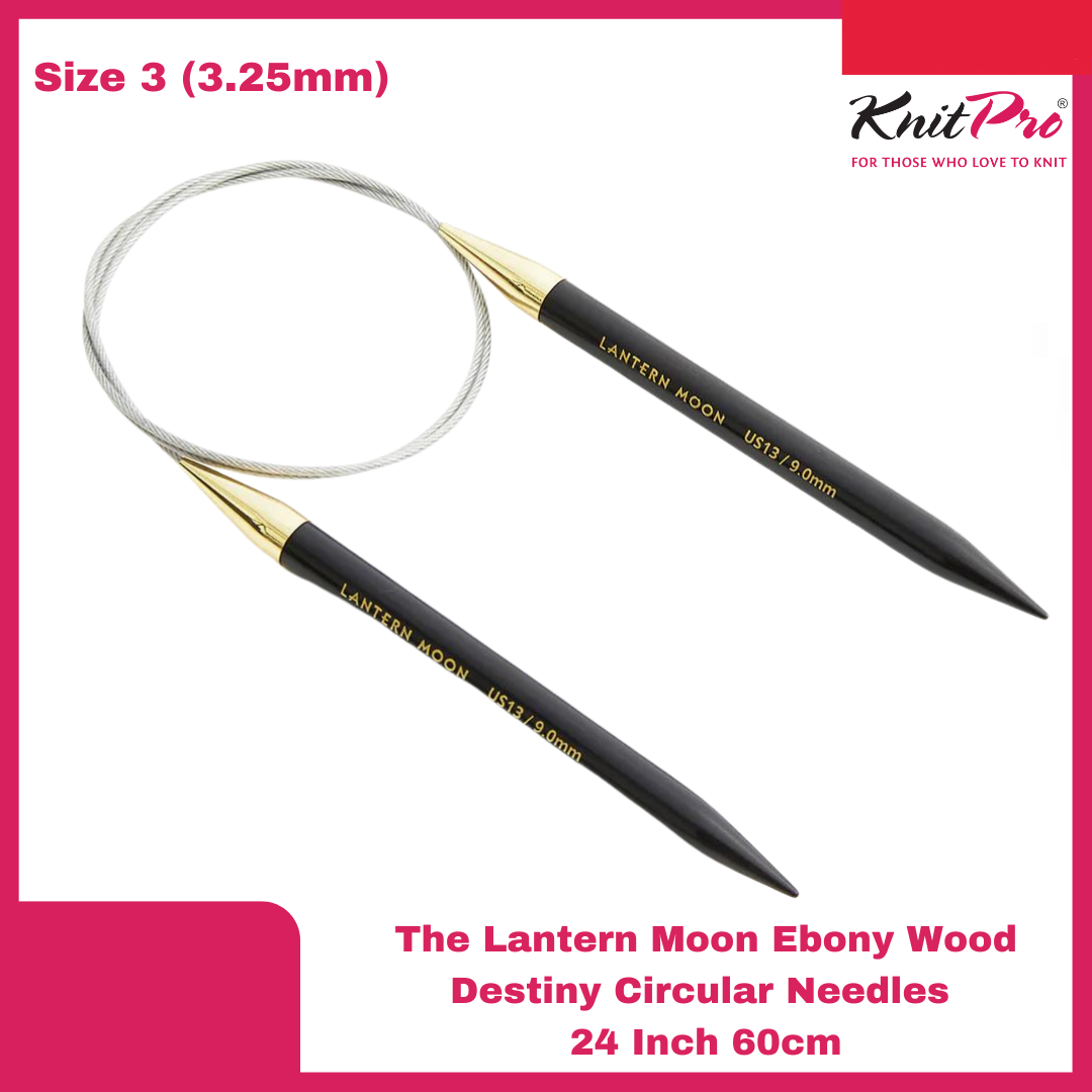 The Lantern Moon Ebony Wood Destiny Circular Needles 24 Inch 60cm