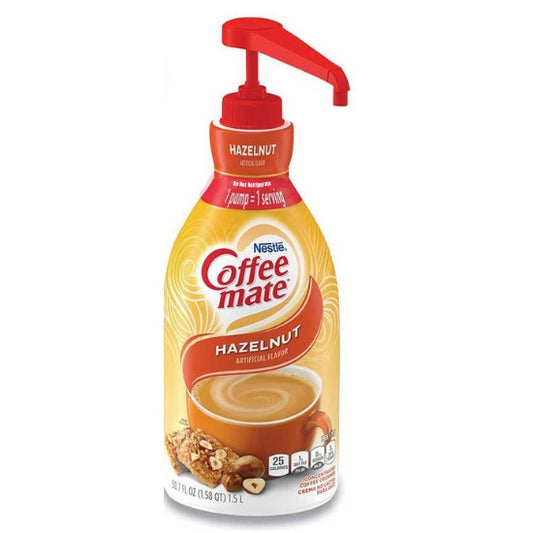 Nestle Coffee-mate Liquid Coffee Creamer with Pump, Hazelnut Flavor 50.7 Fl. Oz (1.5 L)