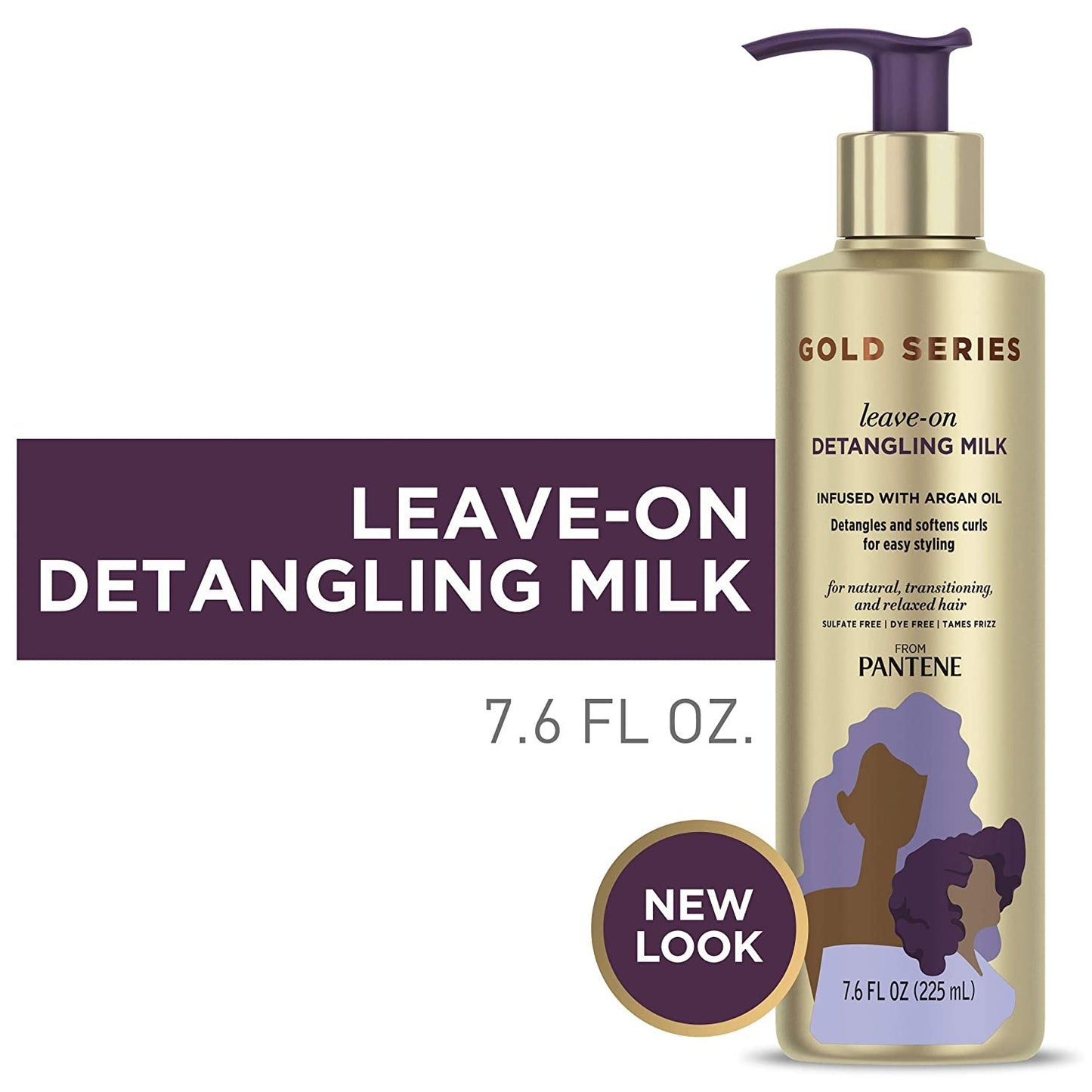 Pantene Pro-V Gold Series Leave On Detangling Milk Hair Treatment Infused with Argan Oil, 7.6 fl.oz / 225 ml
