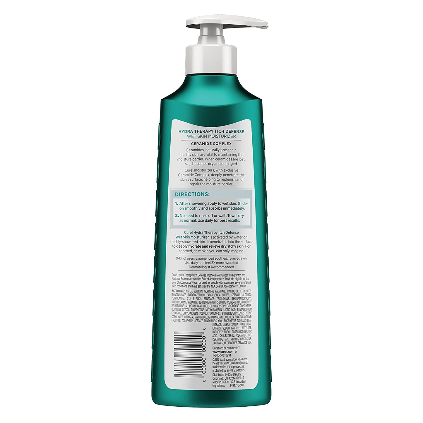 Curel Hydra Therapy, Itch Defense Moisturizer with Curl Itch Defense Body Wash 12 fl oz (Packaging may Vary)