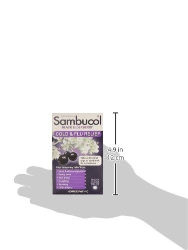 Sambucol Black Elderberry Cold & Flu Relief Tablets 30 Count, Homeopathic Remedy for Temporary Relief of Cold and Flu-like Symptoms