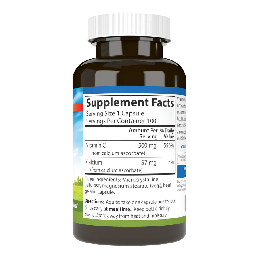 Carlson Mild-C 500mg Buffered Vitamin C 100 Capsules Immune Support, Antioxidant & Optimal Wellness