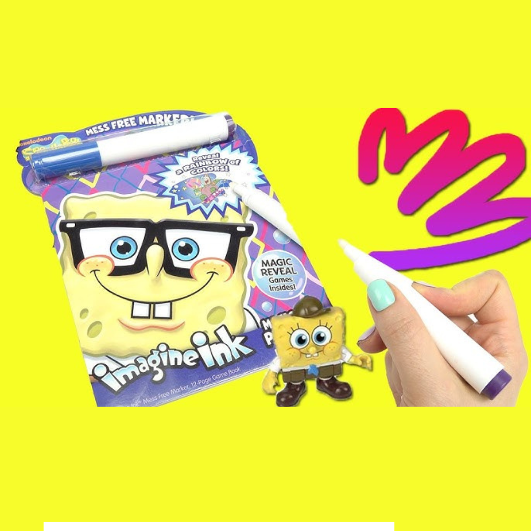 Bendon Imagine Ink Marker with Magic Ink Pictures & Game Book SpongeBob 12pages