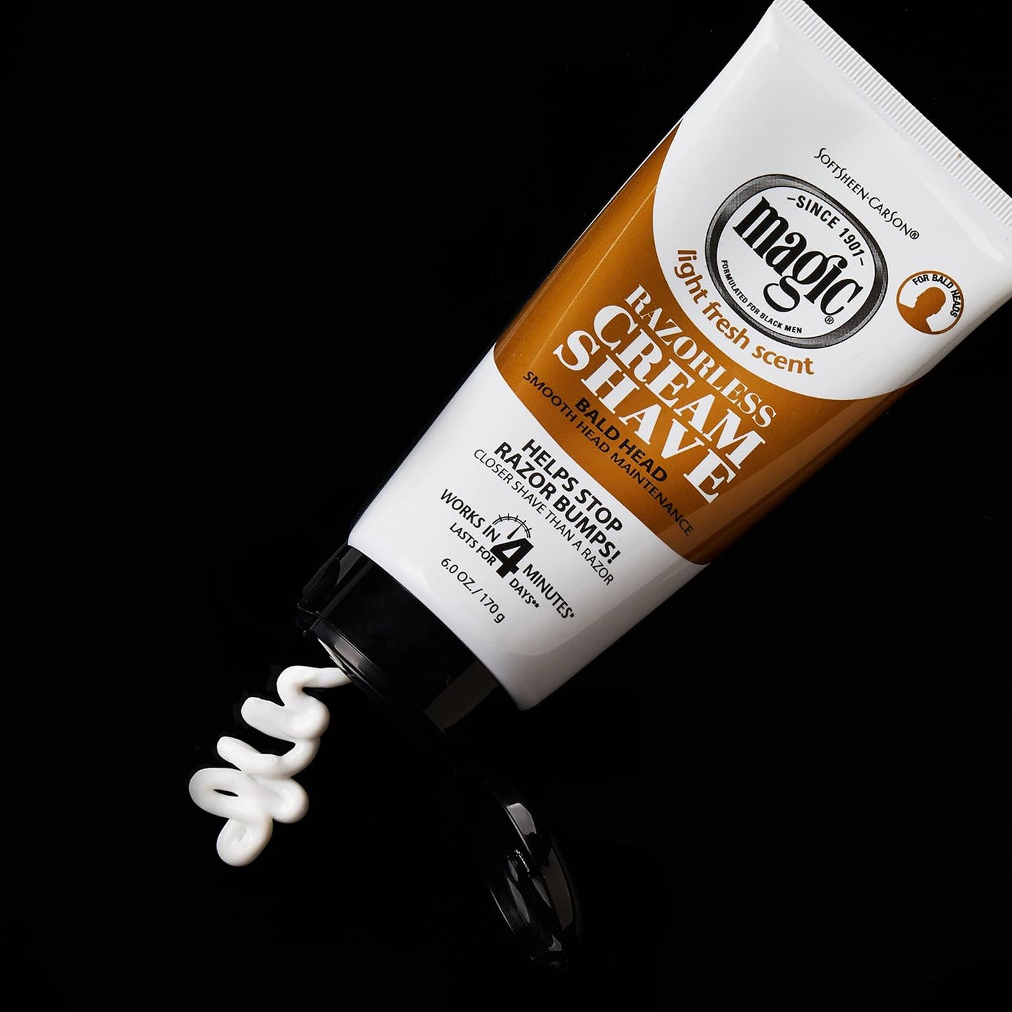 Softsheen Carson Magic Razorless Shave Cream Bald Head, 6 oz
