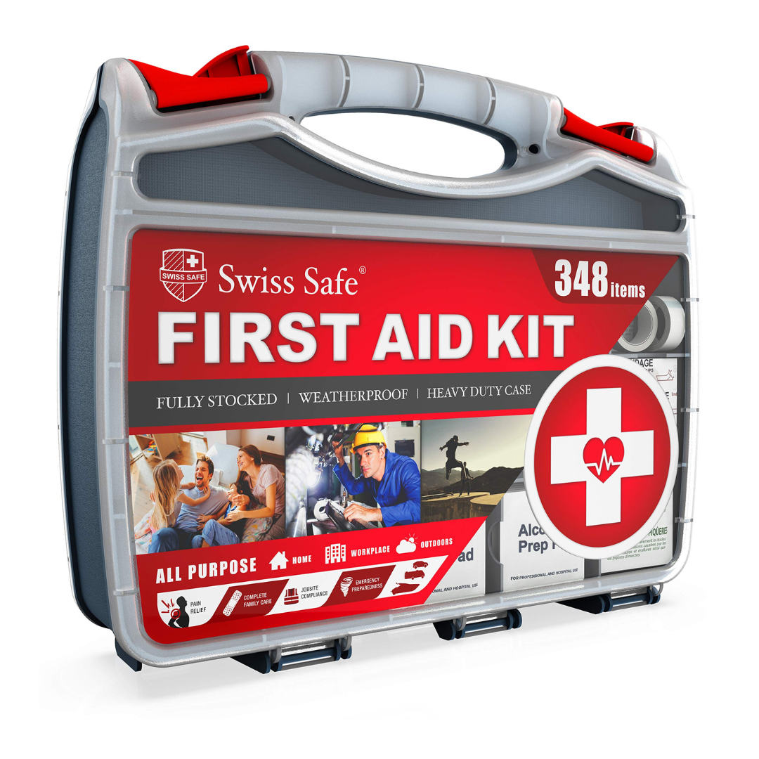 Swiss Safe First Aid Kit All Purpose Large Hardcase 348 Items