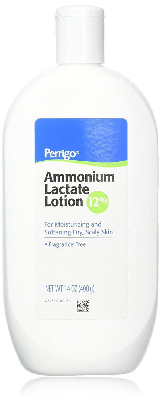 Perrigo Ammonium Lactate Lotion 12% For Moisturizing And Softening Skin Fragrance Free 14 Oz (400g)