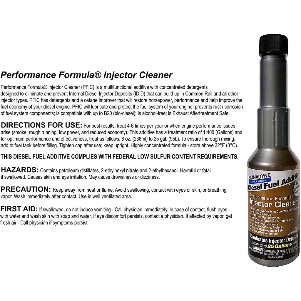 Stanadyne Fuel Additives Treats Up to To 25 Galloons Injector Cleaner, 8.0z 237ml