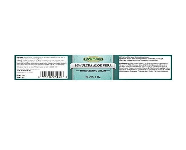 TNVitamins 80% Ultra Aloe Vera Moisturizing Cream, 2 oz.
