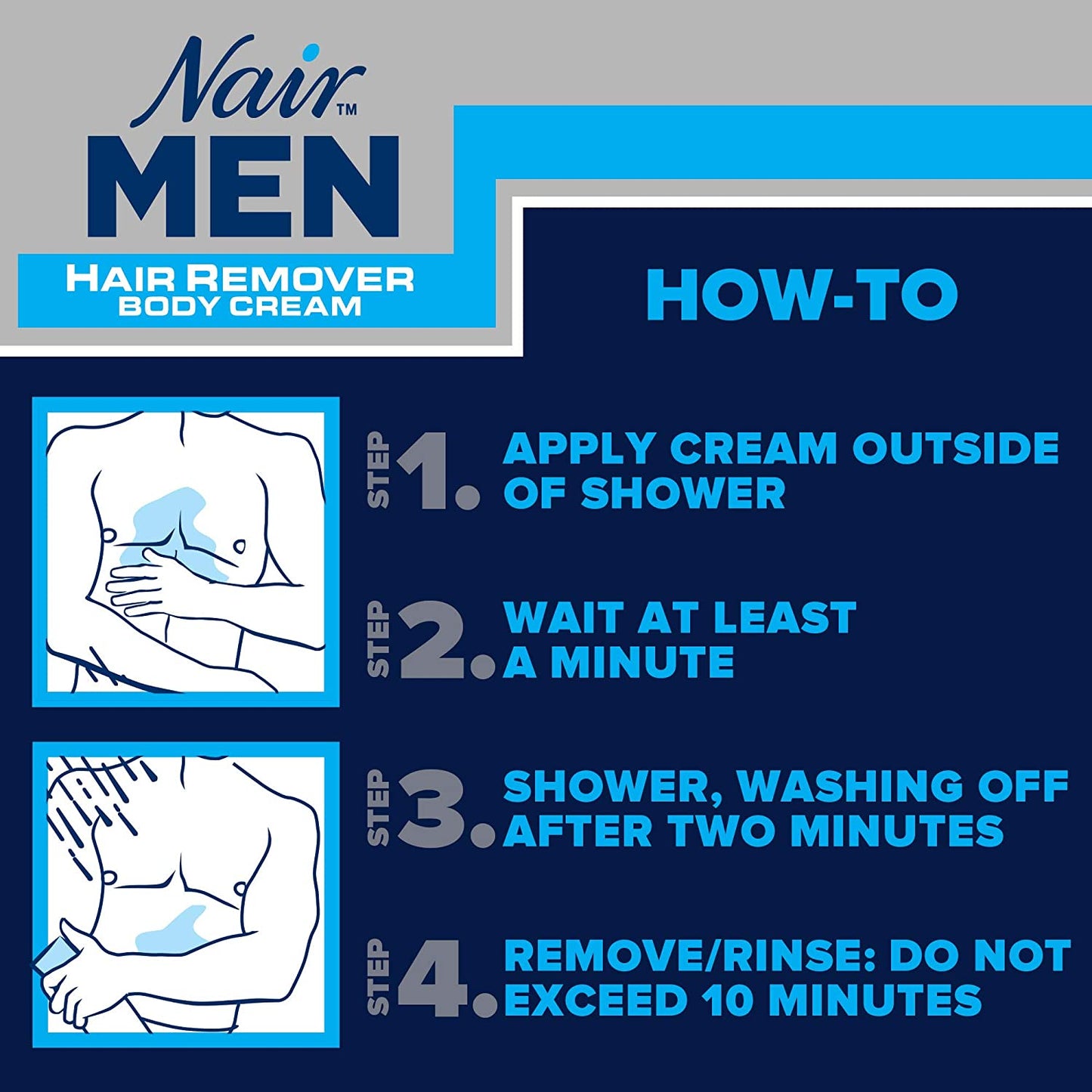 Nair Men Hair Remover Body Cream Quick & Easy Clean Looking Smooth Skin - 368g