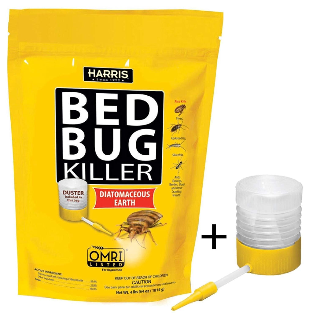 Harris Bed Bug Killer, Diatomaceous Earth Powder, Fast Kill Extended Residual Protection (4 LBS)