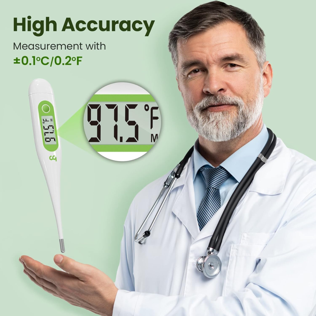 Femometer Digital Thermometer DMT-2032 with Temperature Alert and Memory Recall, COLOR MAY VARY