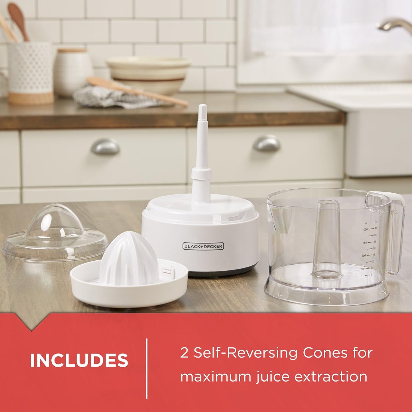 BLACK+DECKER Citrus Juicer Dual-Purpose Cone 32oz (CJ650W)