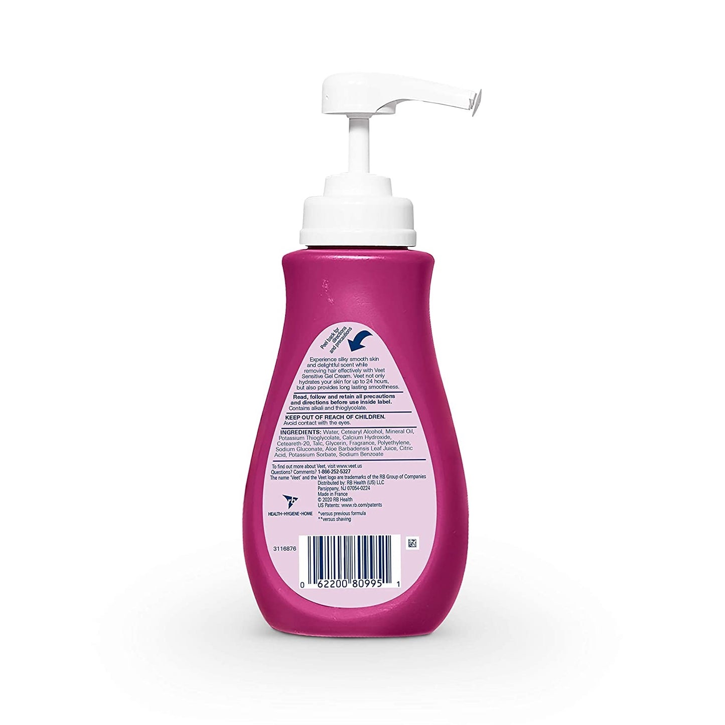 Veet Gel Cream Hair Remover Sensitive Formula with Aloe Vera and Vitamin E, Packaging May Vary, 13.5 fl oz / 400 ml