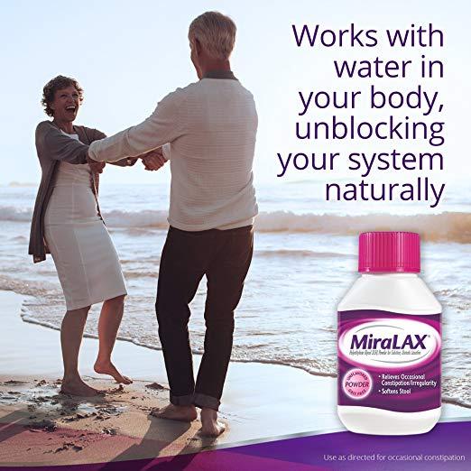 MiraLAX Laxative Powder for Gentle Constipation Relief, 45 Once-Daily Doses, 26.9 oz. / 765g