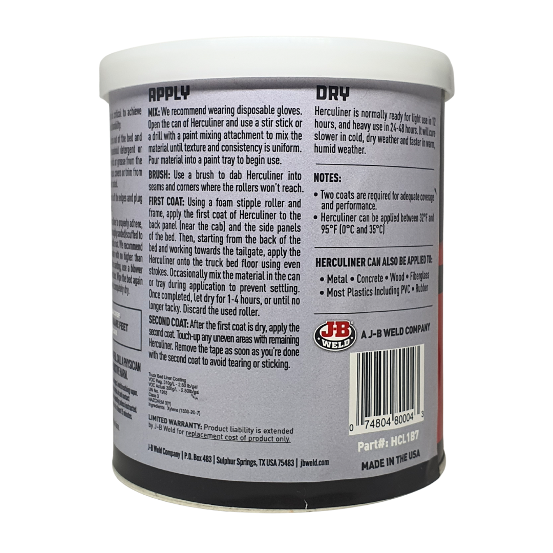 JB Weld Herculiner The Original Roll-On Bed Liner 946ml (Black) (HCL1B7)
