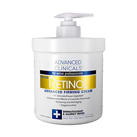 Advanced Clinicals Retinol Advanced Firming Cream Dermatologist & Allergy Tested 16 Oz (456g)